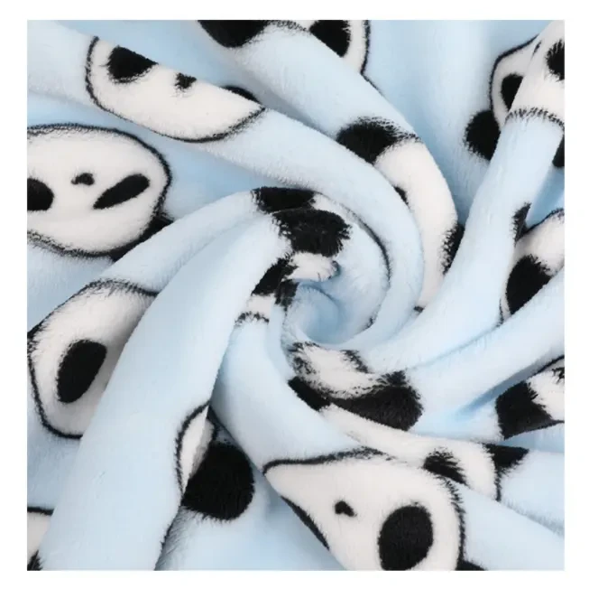 Roztomilý panda tlačená mäkká flanelová látka