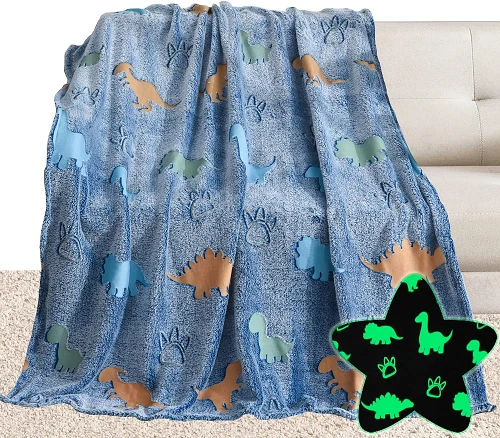 Flanelová svietiaca deka s dinosaurami