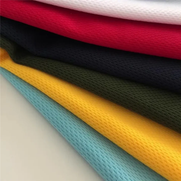 Knitted Polyester Bird Eye Hole Mesh Fabric in stock