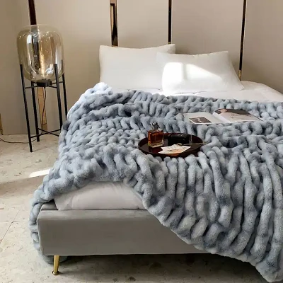 Rabbit Faux Fur Blanket