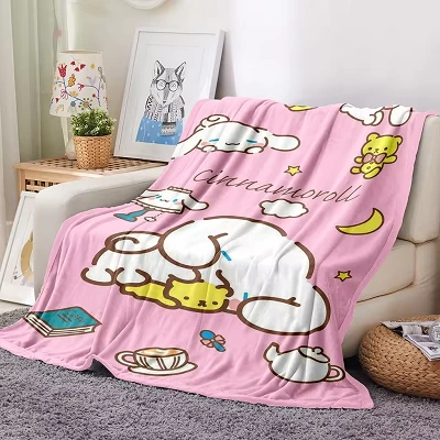 Cartoon Print Coral Blanket